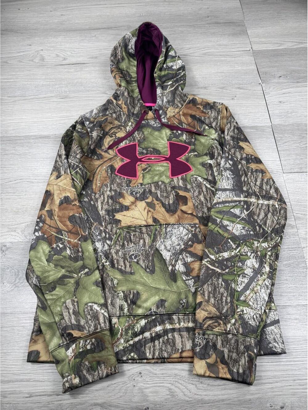 Under Armour Mossy Oak Obssesion Camo Pullover Coldgear Huntress Tree Camo Small